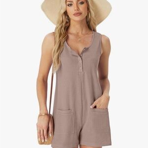 Women's Sleeveless Gray Romper